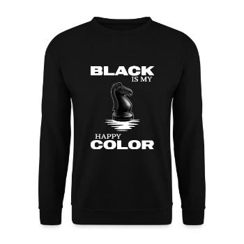 échecs, le noir est ma couleur heureuse juneteenth - Sweat-shirt Unisexe - noir - Devant - Alina (178cm) & Michal (187cm)