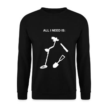 sondeln, Sondengeher, Metalldetektor, Metallsucher - Unisex Pullover - Schwarz - Vorne - Alina (178cm) & Michal (187cm)