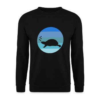 Tortue de mer Créature marine Tortue rétro - Sweat-shirt Unisexe - noir - Devant - Alina (178cm) & Michal (187cm)