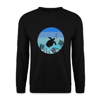 Ocean Animal Lovers Créature marine Tortue rétro - Sweat-shirt Unisexe - noir - Devant - Alina (178cm) & Michal (187cm)