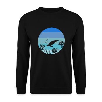 Marine Biology Marine Animal Retro Turtle - Unisex Sweatshirt - black - Front - Alina (178cm) & Michal (187cm)