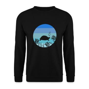 tortue océan animal tortue de mer rétro - Sweat-shirt Unisexe - noir - Devant - Alina (178cm) & Michal (187cm)