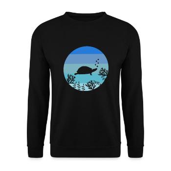 Tortue de mer Tortue rétro animal de mer - Sweat-shirt Unisexe - noir - Devant - Alina (178cm) & Michal (187cm)