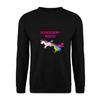 kotzendes einhorn,einhorn,scheissendreck,scheisse - Unisex Pullover - Schwarz - Vorne - Alina (178cm) & Michal (187cm)