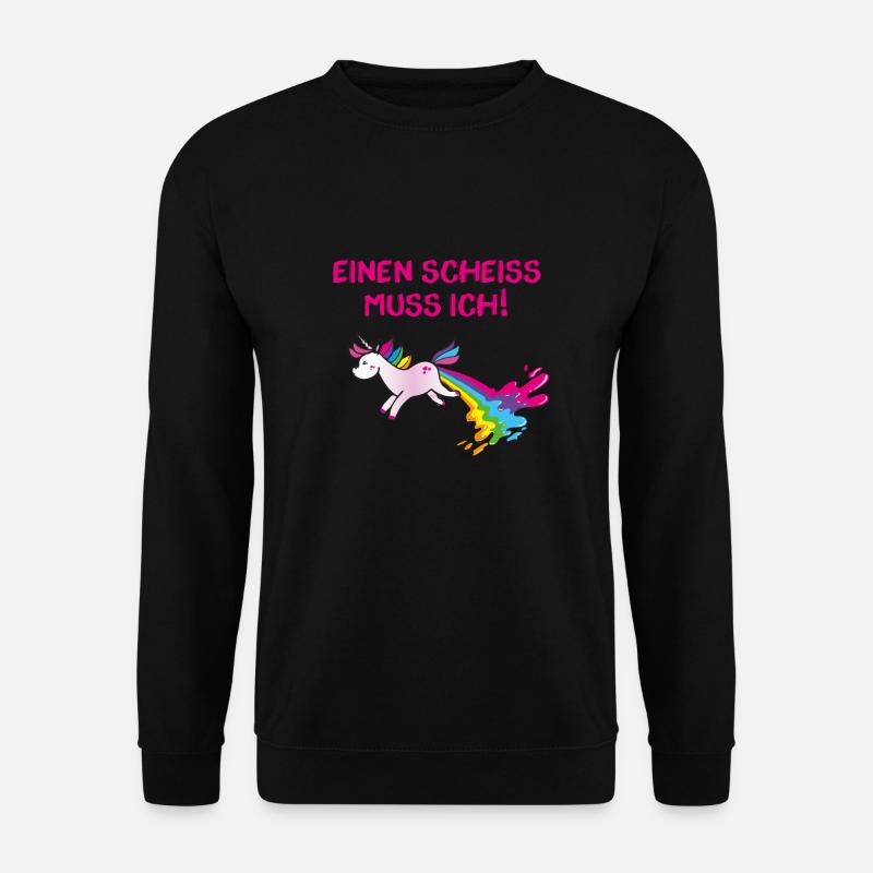 kotzendes einhorn,einhorn,einen scheiss muss ich - Unisex Pullover - Schwarz