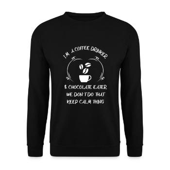 Café, expresso, café et chocolat - Sweat-shirt Unisexe - noir - Devant - Alina (178cm) & Michal (187cm)