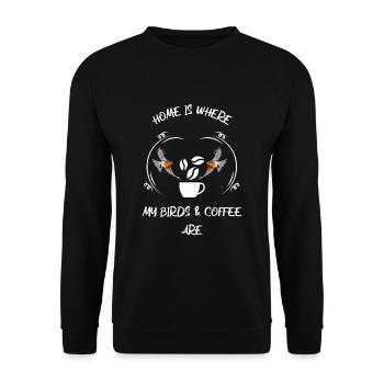 Bird Watching Bird Watching Birding Coffee - Unisex Sweatshirt - black - Front - Alina (178cm) & Michal (187cm)