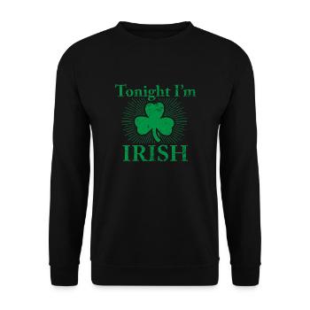 St. Patrick's Day Lucky Clover Irish Gift Idea - Unisex Sweatshirt - black - Front - Alina (178cm) & Michal (187cm)