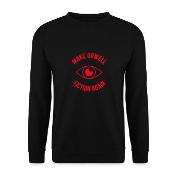 Make Orwell fiction again and again bro - Unisex Sweatshirt - black - Front - Alina (178cm) & Michal (187cm)
