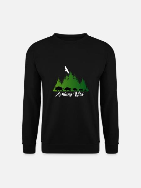 Opmærksomhed spil, rådne, skov, natur, ørne, vildsvin - Unisex sweater - sort