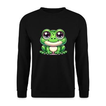 Kröte Karneval Frosch Froschkostüm Fasching Kostüm - Unisex Pullover - Schwarz - Vorne - Alina (178cm) & Michal (187cm)