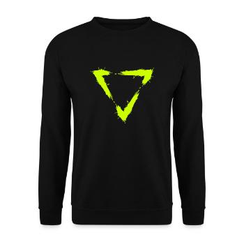 Symbol Dreieck Bürste Design Neu Gelb - Unisex Pullover - Schwarz - Vorne - Alina (178cm) & Michal (187cm)