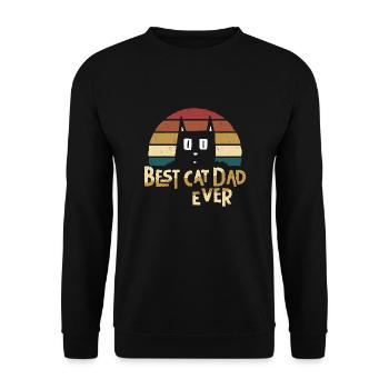 Chats papa chat papa chat amoureux - Sweat-shirt Unisexe - noir - Devant - Alina (178cm) & Michal (187cm)