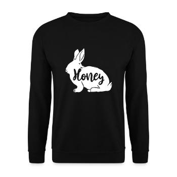 Honey Animal Lover Mignon Jour de Pâques - Sweat-shirt Unisexe - noir - Devant - Alina (178cm) & Michal (187cm)