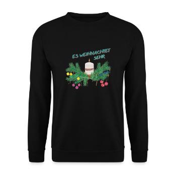 Weihnachten - Tannenbaum - Weihnachtsmann Feiertag - Unisex Pullover - Schwarz - Vorne - Alina (178cm) & Michal (187cm)