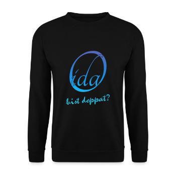 Oida bist deppat? - Unisex Pullover - Schwarz - Vorne - Alina (178cm) & Michal (187cm)