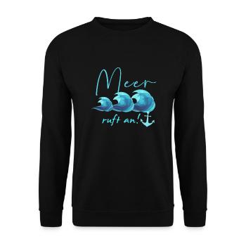 sea calls, sea, anchor, waves, sea, holiday - Unisex Sweatshirt - black - Front - Alina (178cm) & Michal (187cm)