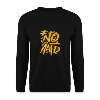 Nazis raus, Gegen AFD, Gegen Rechts, Faschismus - Unisex Pullover - Schwarz - Vorne - Alina (178cm) & Michal (187cm)