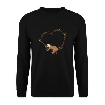 Paresseux cadeau d'amant d'animaux paresseux de la Saint-Valentin - Sweat-shirt Unisexe - noir - Devant - Alina (178cm) & Michal (187cm)