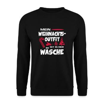 Weihnachten Christmas Engel Zuckerstange Lustig - Unisex Pullover - Schwarz - Vorne - Alina (178cm) & Michal (187cm)