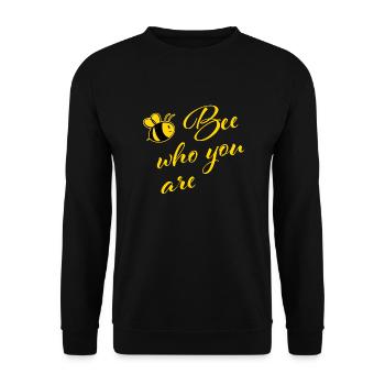 Bee who you are - Unisex Pullover - Schwarz - Vorne - Alina (178cm) & Michal (187cm)