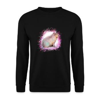 Capybara,Pig,Graffiti,Capybara,Pink - Unisex Sweatshirt - black - Front - Alina (178cm) & Michal (187cm)