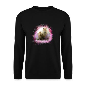 Capybara,Pig,Graffiti,Capybara,Mother - Unisex Sweatshirt - black - Front - Alina (178cm) & Michal (187cm)