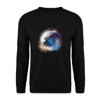 Papagei, ara, aquarell vogel, graffiti,bunt - Unisex Pullover - Schwarz - Vorne - Alina (178cm) & Michal (187cm)