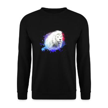 White Lion,Lion,Colorful,Graffiti,Painting - Unisex Sweatshirt - black - Front - Alina (178cm) & Michal (187cm)