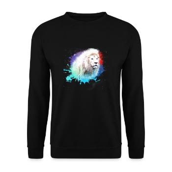 White Lion,Lion,Colorful,Graffiti,Painting - Unisex Sweatshirt - black - Front - Alina (178cm) & Michal (187cm)