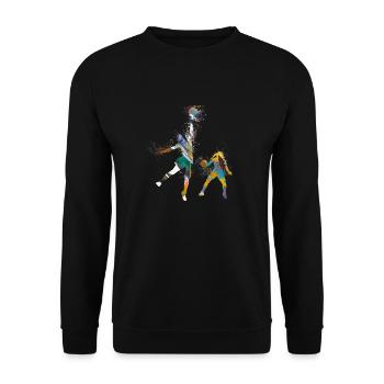 basketballerin,basketball,Graffiti - Unisex Pullover - Schwarz - Vorne - Alina (178cm) & Michal (187cm)