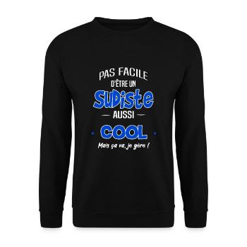 Sudiste cadeau humour - Sweat-shirt Unisexe - noir - Devant - Alina (178cm) & Michal (187cm)