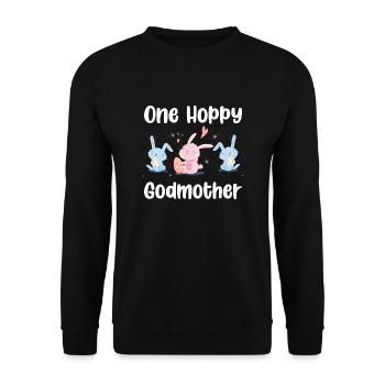 Eine hopfige Patin süße Ostereiersuche - Unisex Pullover - Schwarz - Vorne - Alina (178cm) & Michal (187cm)