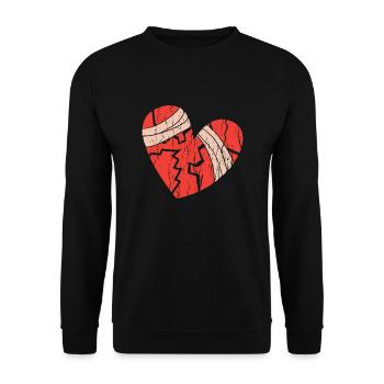 Broken Hearts Kleidung Geschenkidee für Männer Frauen - Unisex Pullover - Schwarz - Vorne - Alina (178cm) & Michal (187cm)