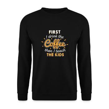 Teacher Teacher's Day Coffee Teacher's Gift - Unisex Sweatshirt - black - Front - Alina (178cm) & Michal (187cm)