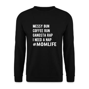 Coffee Run Gangsta Rap J’ai besoin de sieste Maman Vie - Sweat-shirt Unisexe - noir - Devant - Alina (178cm) & Michal (187cm)