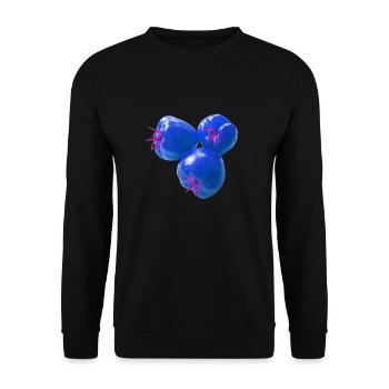 tomaten,blaue tomaten,rispentormaten,tomate,popart - Unisex Pullover - Schwarz - Vorne - Alina (178cm) & Michal (187cm)