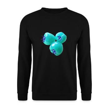 tomaten,blaue tomaten,rispentormaten,tomate,popart - Unisex Pullover - Schwarz - Vorne - Alina (178cm) & Michal (187cm)