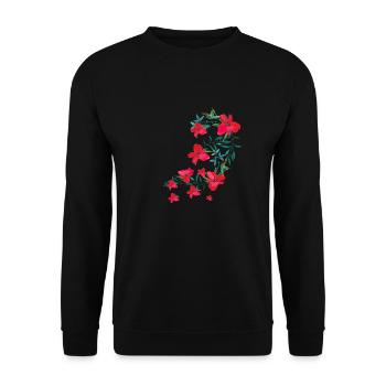 oleander,flower,lotus,vine,floral,flowers - Unisex Sweatshirt - black - Front - Alina (178cm) & Michal (187cm)