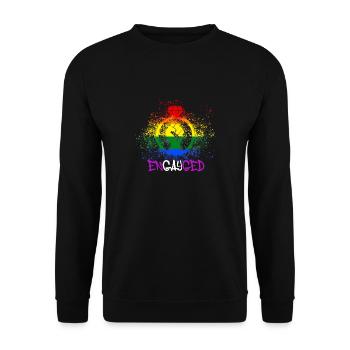 engaged,engaged,engaged,gay,pride,gay pride, LGBT, - Unisex Sweatshirt - black - Front - Alina (178cm) & Michal (187cm)