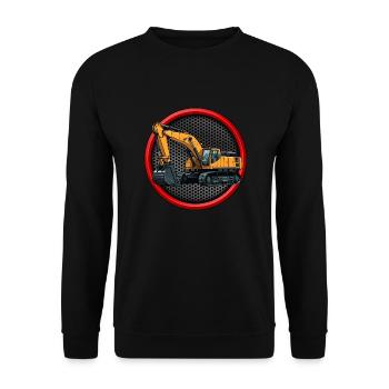Bagger Baustelle Bauarbeiter Baggerfahrer - Unisex Pullover - Schwarz - Vorne - Alina (178cm) & Michal (187cm)