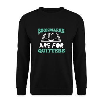 Reading Book Lover Bookmarks For Quitters Gift - Unisex Sweatshirt - black - Front - Alina (178cm) & Michal (187cm)