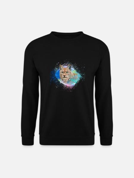 lynx,chat,peinture,aquarelle,peinture - Sweat-shirt Unisexe - noir
