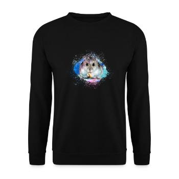 hamster, graffiti,malerei,blau,türkis,zwerghamster - Unisex Pullover - Schwarz - Vorne - Alina (178cm) & Michal (187cm)
