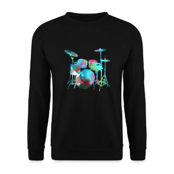 Drums,Graffiti,Colorful,Painting - Unisex Sweatshirt - black - Front - Alina (178cm) & Michal (187cm)