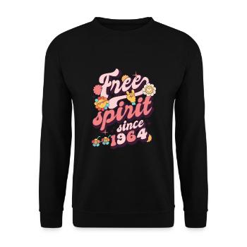 1964 Vintage Birthday Born in 1964 - Unisex Sweatshirt - black - Front - Alina (178cm) & Michal (187cm)