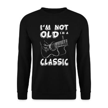 Guitar I Am Not Old I Am Classic - Unisex Pullover - Schwarz - Vorne - Alina (178cm) & Michal (187cm)