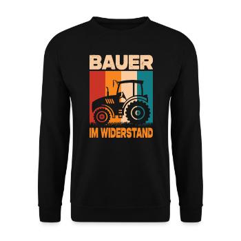 Landwirt Demo Bauer Im Widerstand Landwirtschaft - Unisex Pullover - Schwarz - Vorne - Alina (178cm) & Michal (187cm)