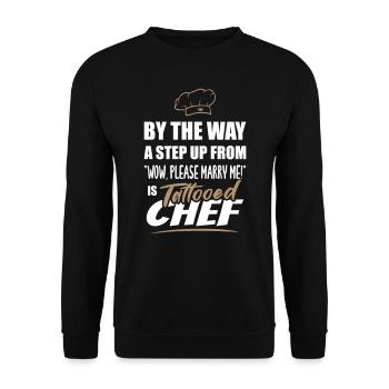 Tattooed chef is the most attractive - Unisex Sweatshirt - black - Front - Alina (178cm) & Michal (187cm)