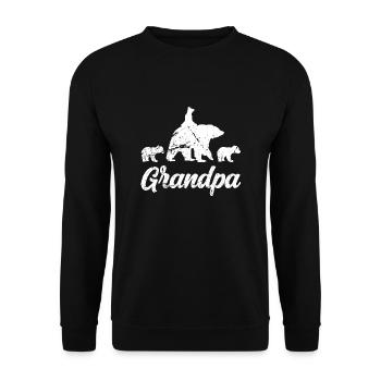 Opa Bär Shirt Lustiges Vatertag Dada Shirt - Unisex Pullover - Schwarz - Vorne - Alina (178cm) & Michal (187cm)